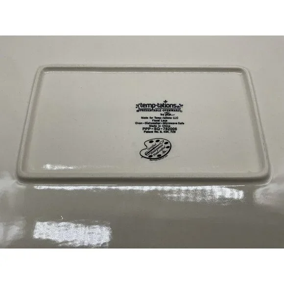 Temp-Tations Cranberry Floral Lace Serving Tray 14 x 9.5 Serveware Cottagecore - Picture 15 of 16